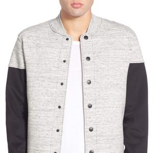 Kane & Unke Snap Bomber Jacket with Scuba Sleeves